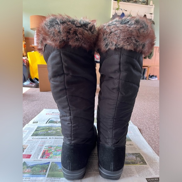 Lands End Black Winter Boots NWT Faux Fur Lined - Picture 9 of 10